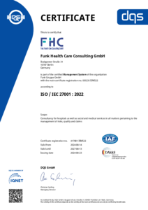 417801   Funk Health Care Consulting GmbH   CERTIFICATE   Englisch   2024 08 14   ISMS22