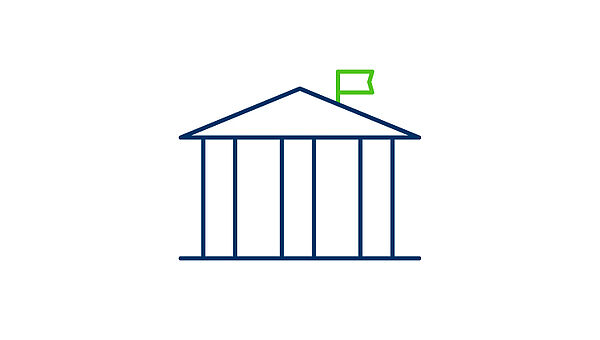 Icon Zusammenarbeit von Wirtschaft und Regierung