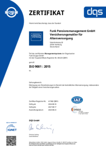 417802   Funk Pensionsmanagement GmbH Versicherungsmakler Fuer Altersversorgung   CERTIFICATE   Deutsch   2024 08 18   QM15