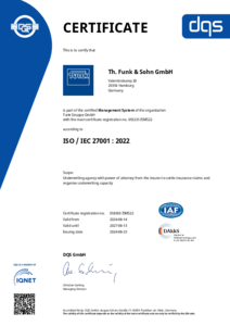 058350   Th. Funk   Sohn GmbH   CERTIFICATE   Englisch   2024 08 14   ISMS22