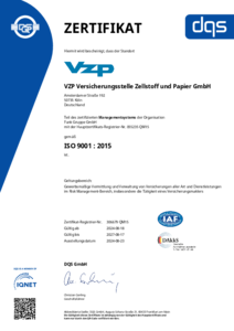 306679   VZP Versicherungsstelle Zellstoff Und Papier GmbH   CERTIFICATE   Deutsch   2024 08 18   QM15