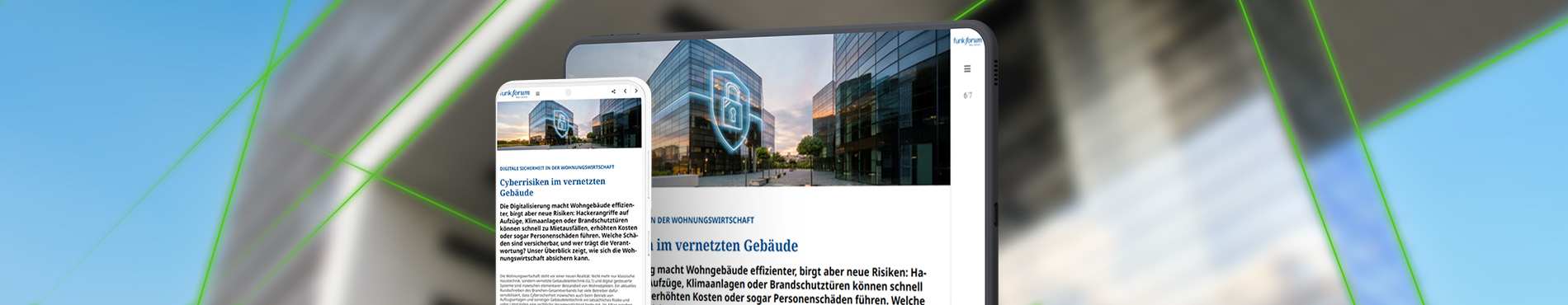 Mockups des Magazins Funk Forum Real Estate