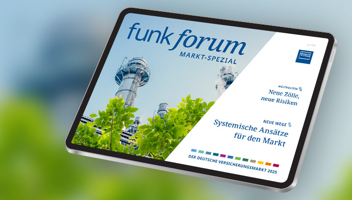 Tablet mit Markt Spezial, umgeben von frischem Grün, vermittelt Optimismus und Aktualität.