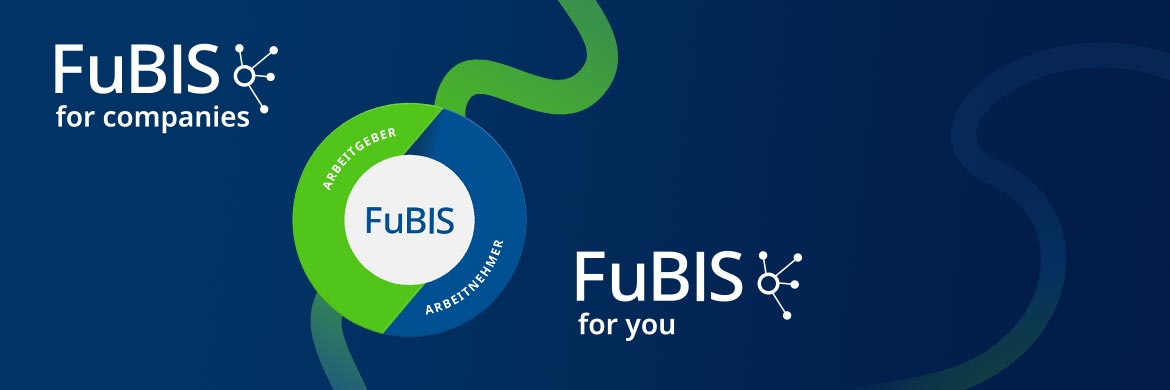 Grafik mit dem Logo FuBIS auf blauem Hintergrund