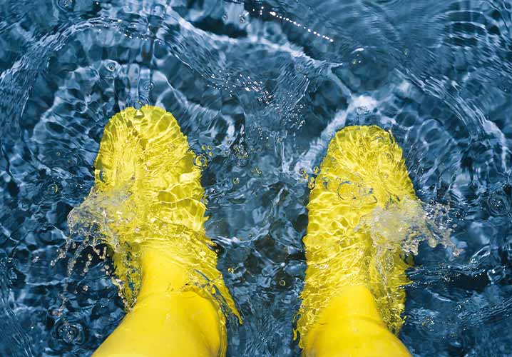 Gelbe Gummistiefel